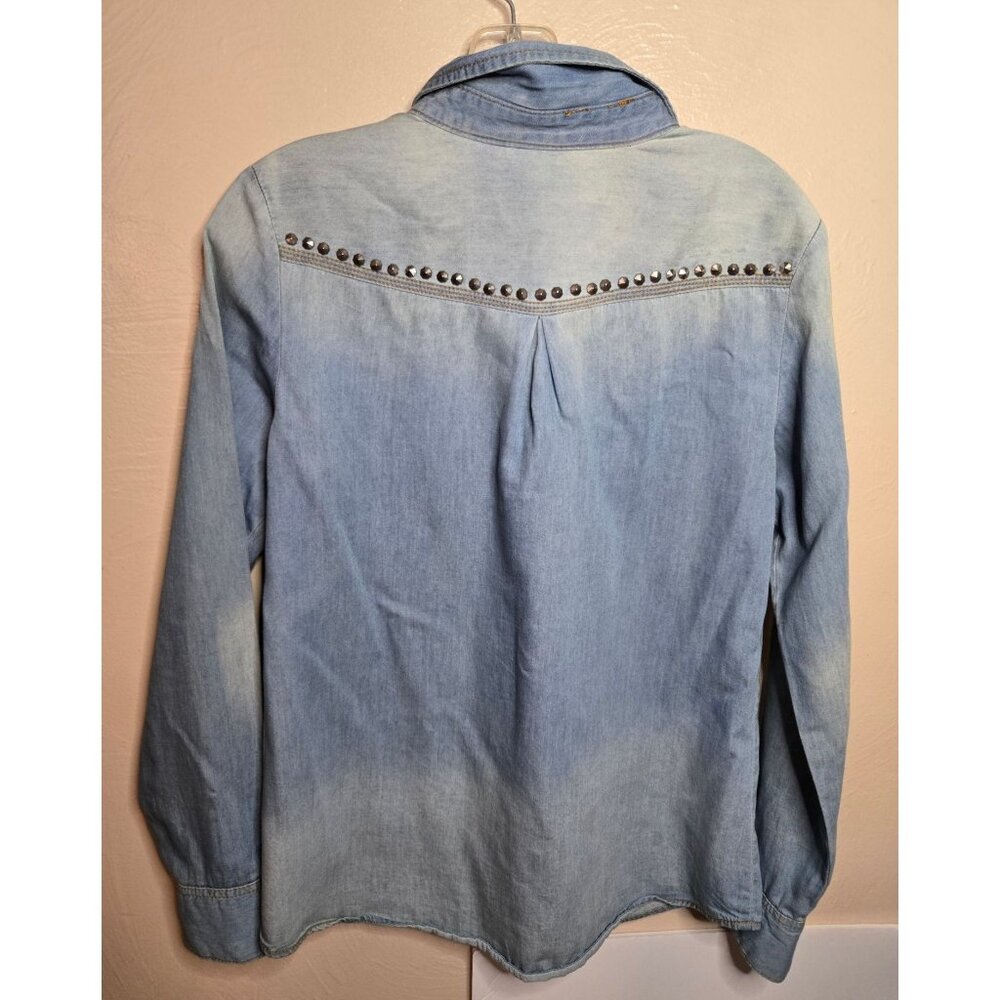 Mudd Chambray Studded Button Down Size Medium 90'… - image 2
